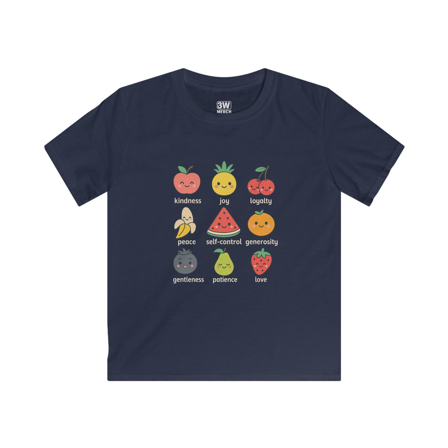 Kawaii Fruit of the Spirit T-Shirt – Kids & Family Positive Vibes Tee