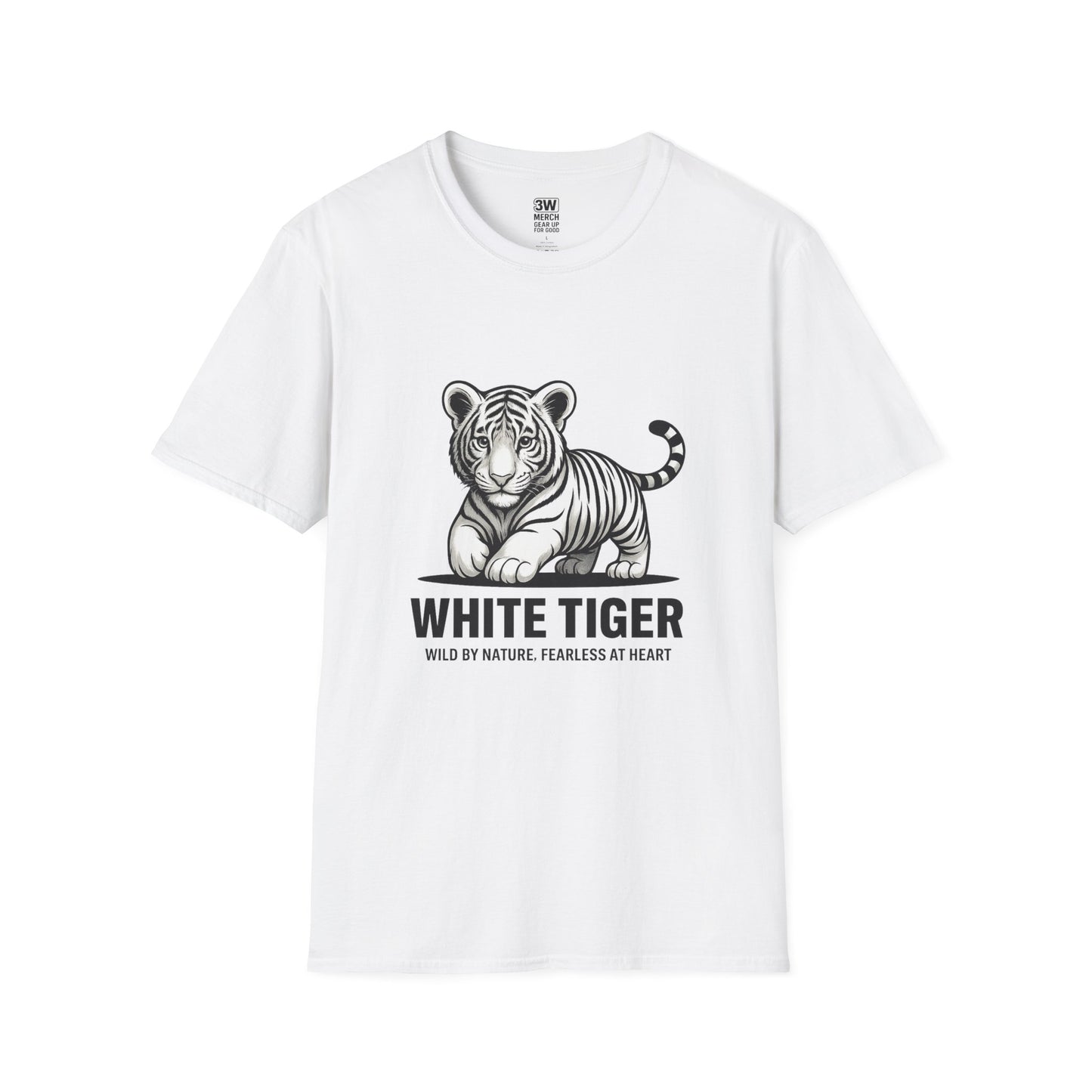 Wild and Fearless White Tiger T-Shirt - Nature Lover Gift