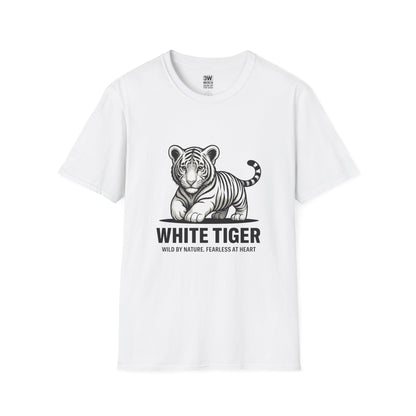 Wild and Fearless White Tiger T-Shirt - Nature Lover Gift