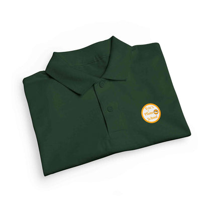 Youth gold polo shirt with Eric's Piano School logo for kids' music lessons