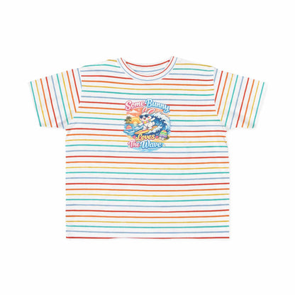 Youth girl Easter T-shirt with cute surfing bunny and sunset wave design reading Some Bunny Loves The Wave