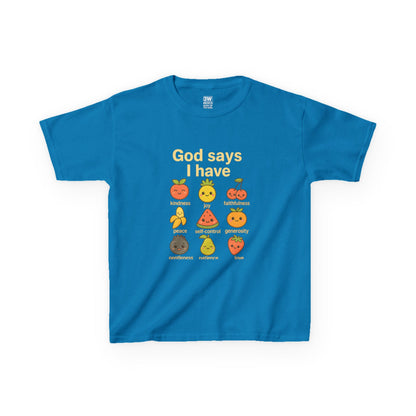 God Says I Have Toddler T-Shirt, Cute Kids Tee, Fun Fruit Design, Christian Apparel, Birthday Gift, Summer Wear