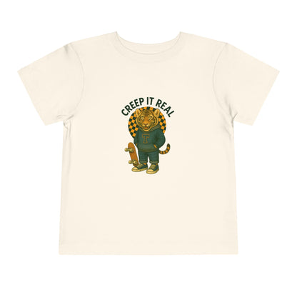 Cute Toddler Short Sleeve Tee with Tiger 'Creep It Real' Design, Kids' Summer Shirt, Halloween Outfit, Everyday Wear, Gift for Toddlers