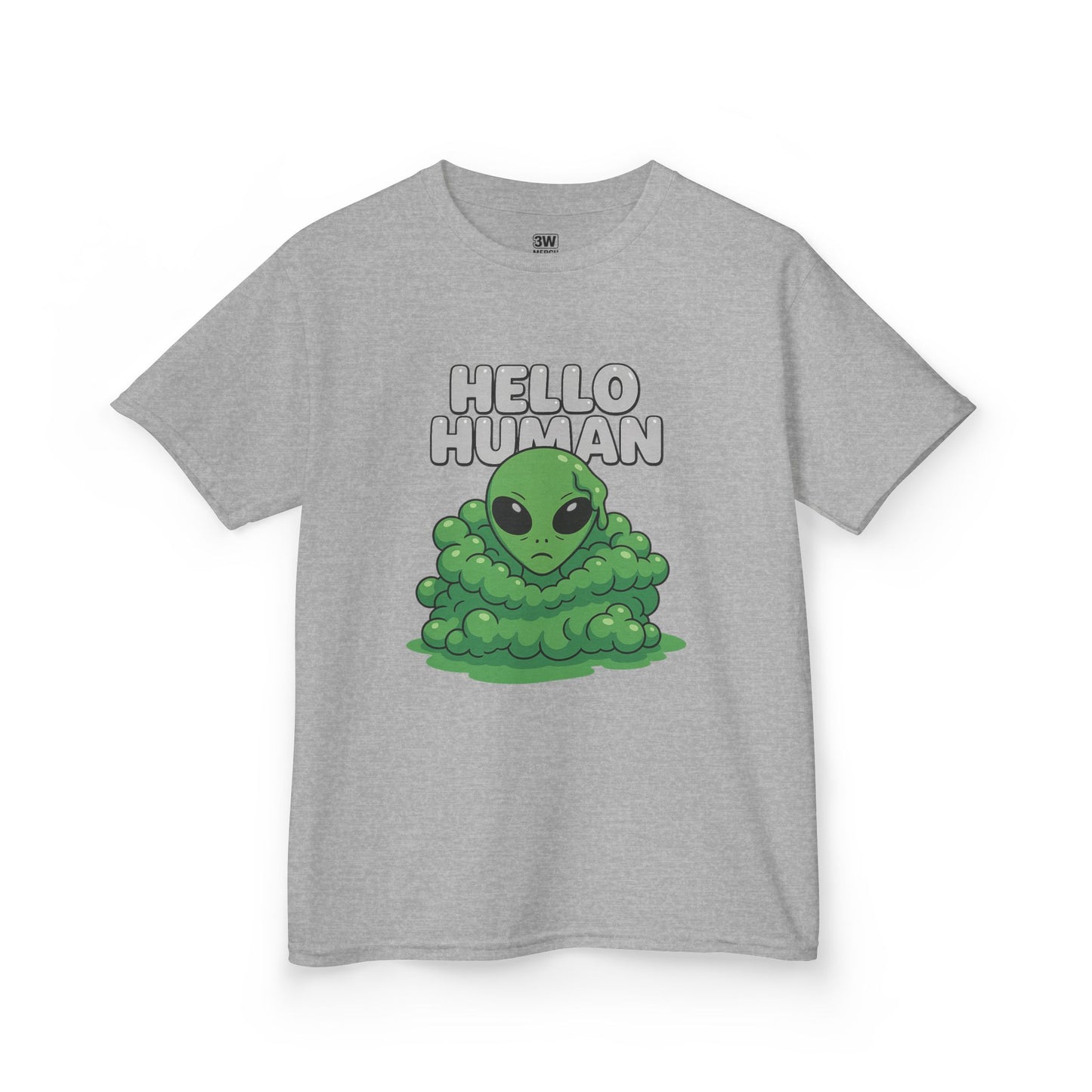 Kids Alien Graphic Tee, Fun Tee for Kids, Cute Monster Shirt, Birthday Gift, Unique Kids Apparel, Hello Human Design