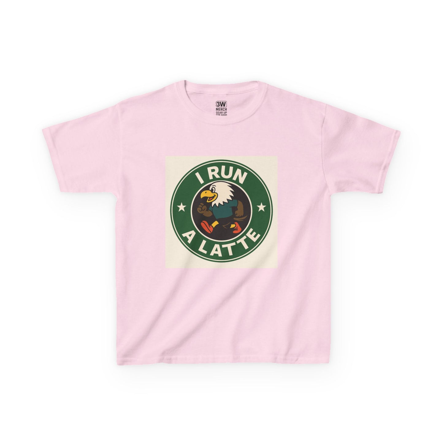 I Run a Latte Shirt – Funny Running Eagle Coffee Lover Tee, Marathon Runner Gift, Fitness & Caffeine Humor Top