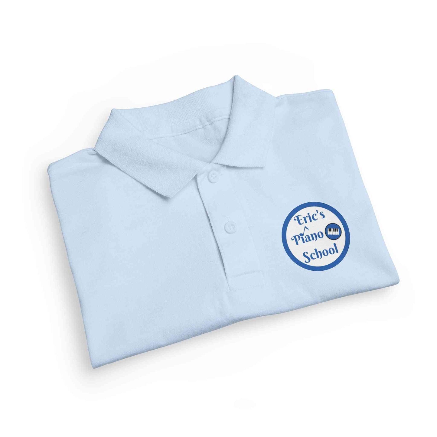 Youth polo shirt for kids from Eric's Piano School uniform with moisture-wicking DryBlend fabric and classic collar design