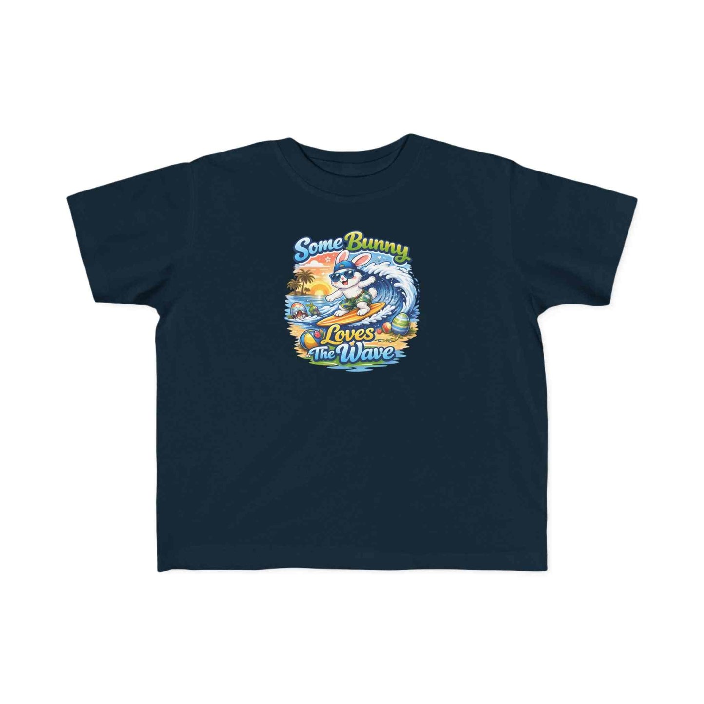 Toddler tee with surf bunny graphic, soft cotton Some Bunny Loves The Wave kids shirt
