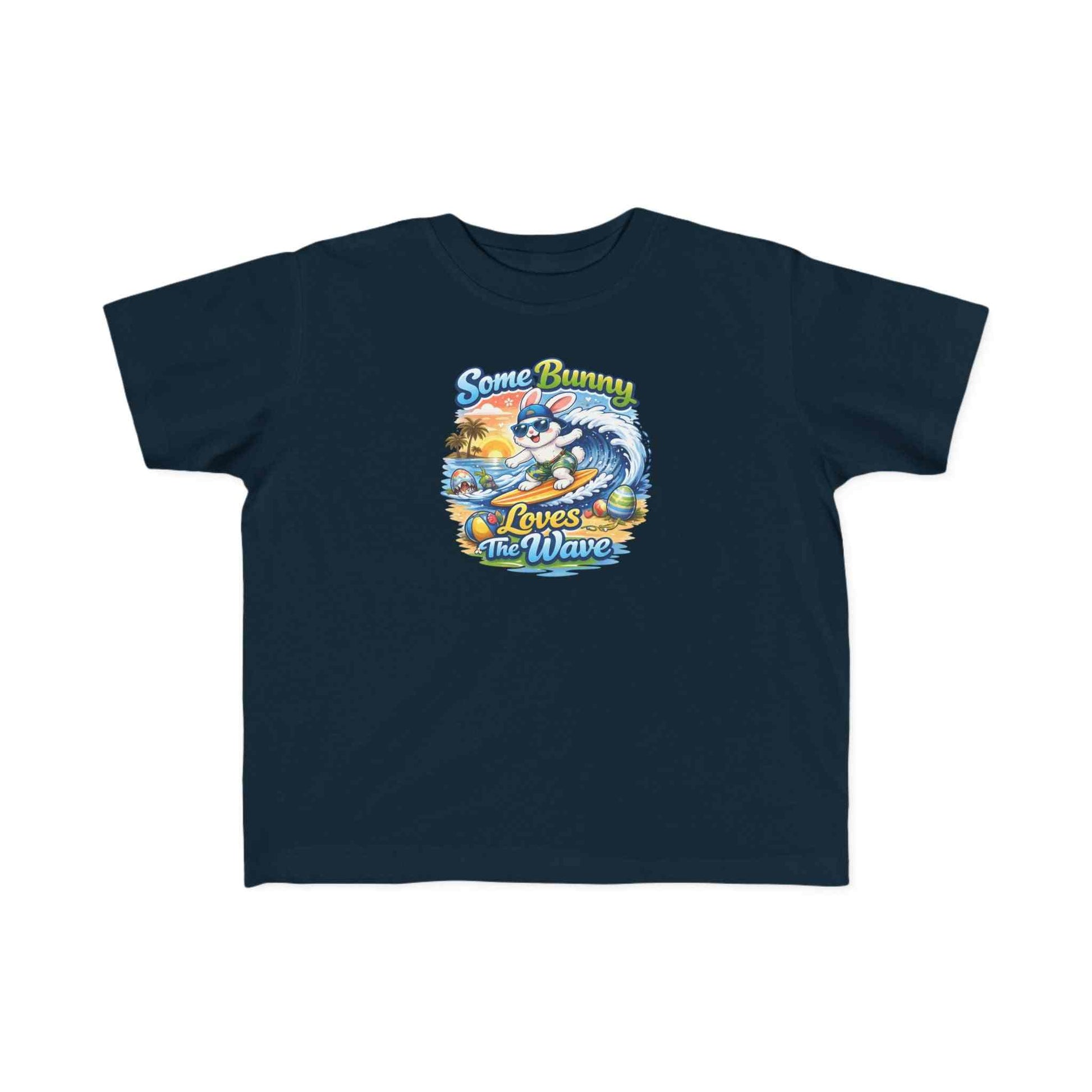 Toddler tee with surf bunny graphic, soft cotton Some Bunny Loves The Wave kids shirt