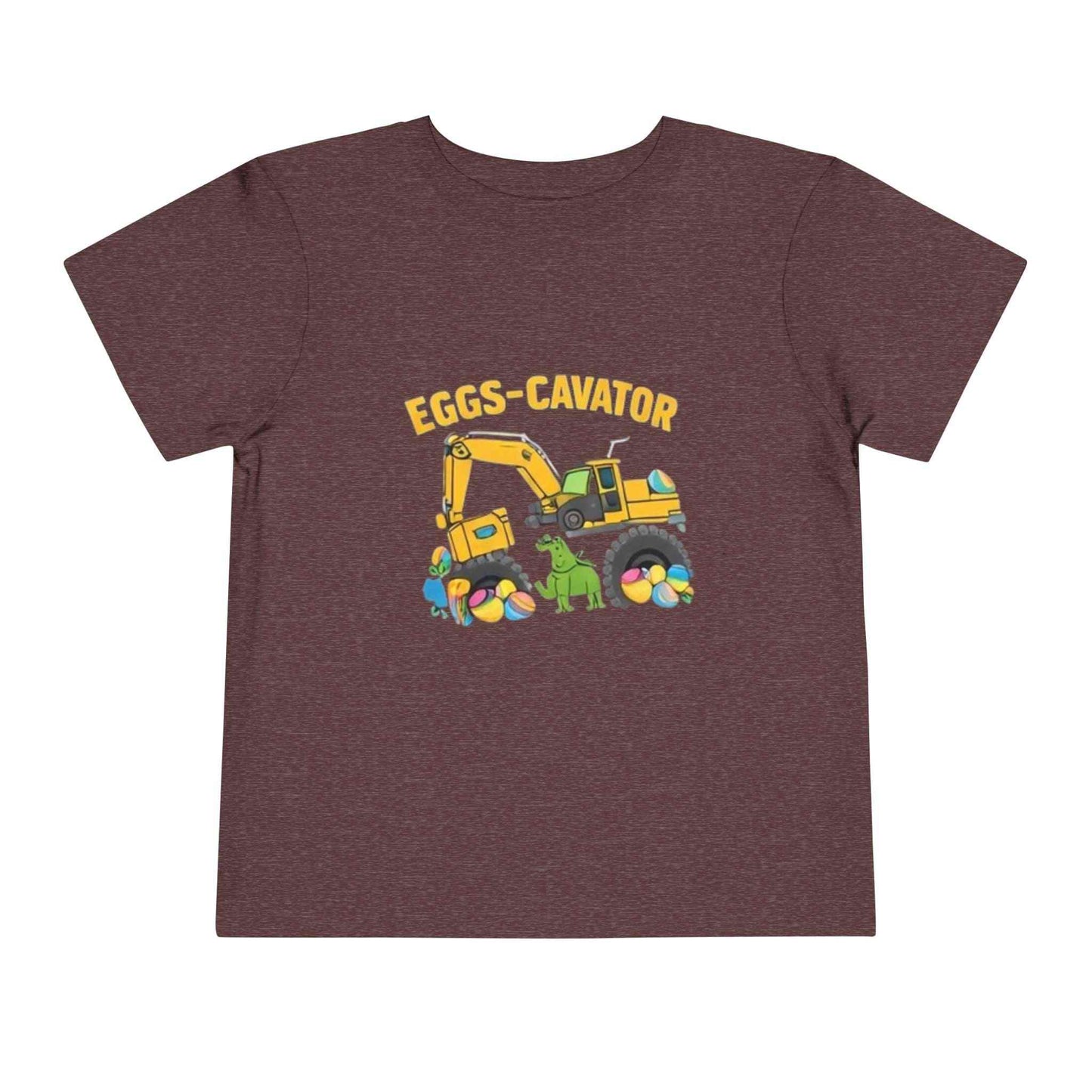 Toddler Easter shirt with cute Eggs-Cavator excavator and colorful Easter eggs design