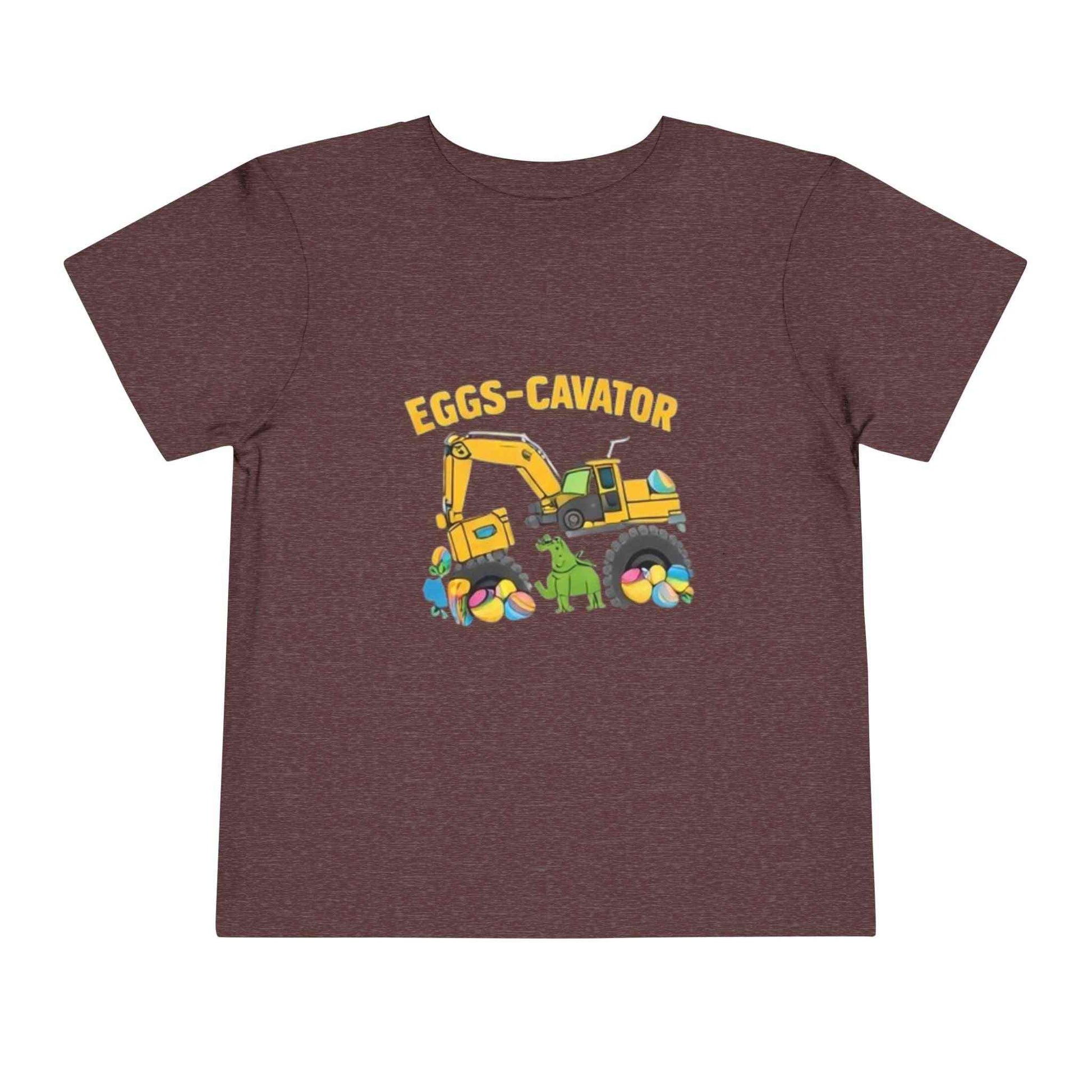 Toddler Easter shirt with cute Eggs-Cavator excavator and colorful Easter eggs design