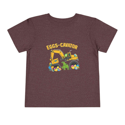 Toddler Easter shirt with cute Eggs-Cavator excavator and colorful Easter eggs design