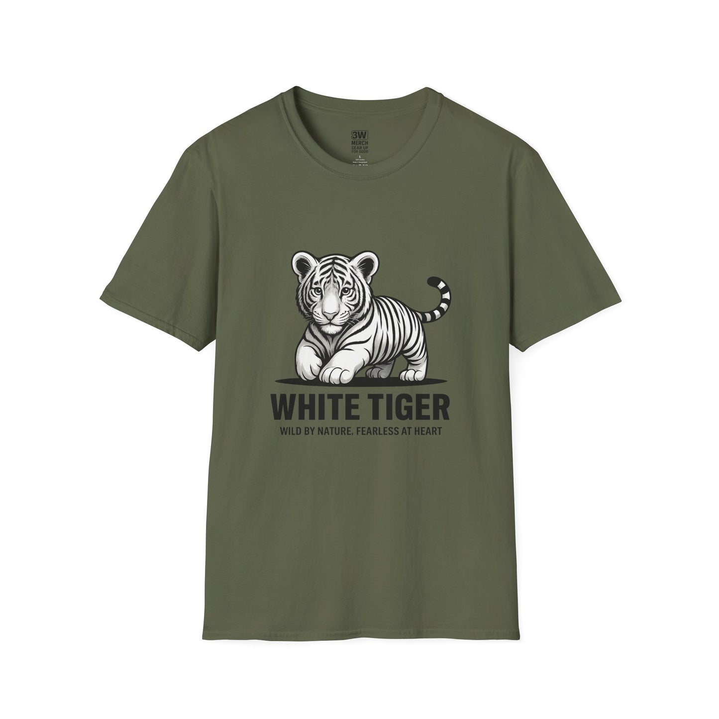 Wild and Fearless White Tiger T-Shirt - Nature Lover Gift