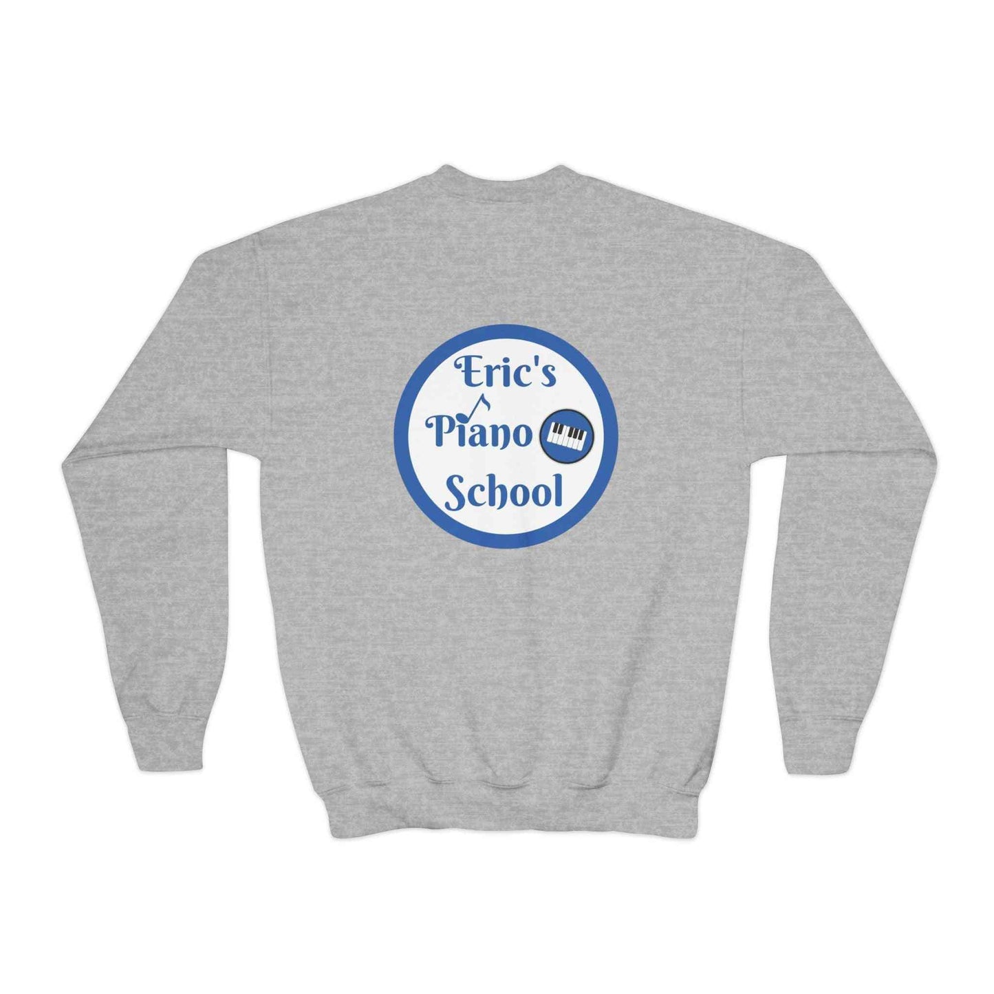 Youth sweatshirt in cozy oversized crewneck with piano school emblem for kids