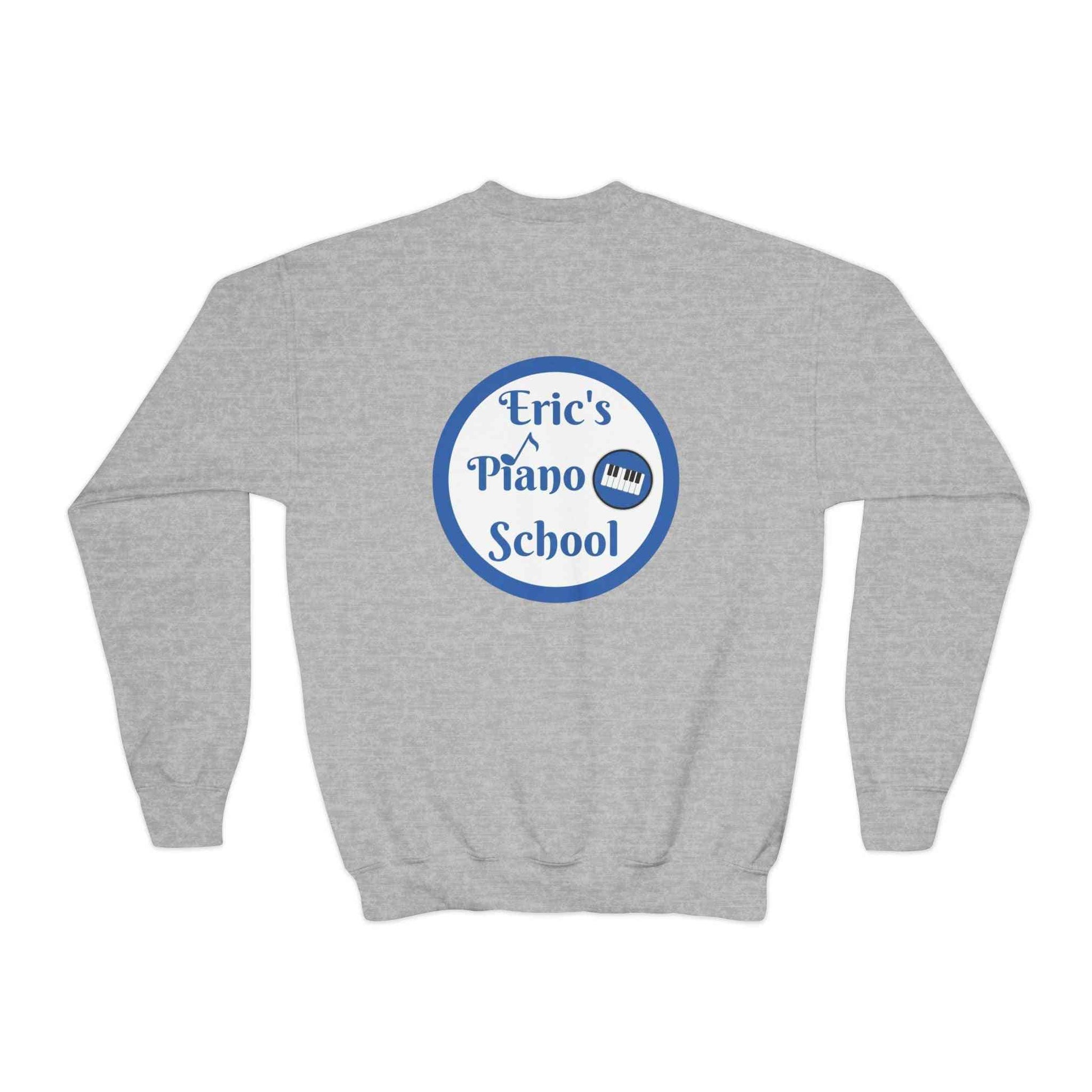 Youth sweatshirt in cozy oversized crewneck with piano school emblem for kids