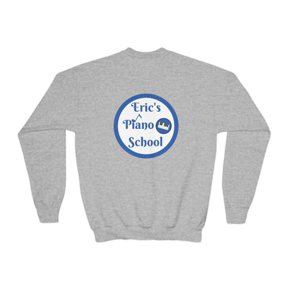 Youth sweatshirt in cozy oversized crewneck with piano school emblem for kids