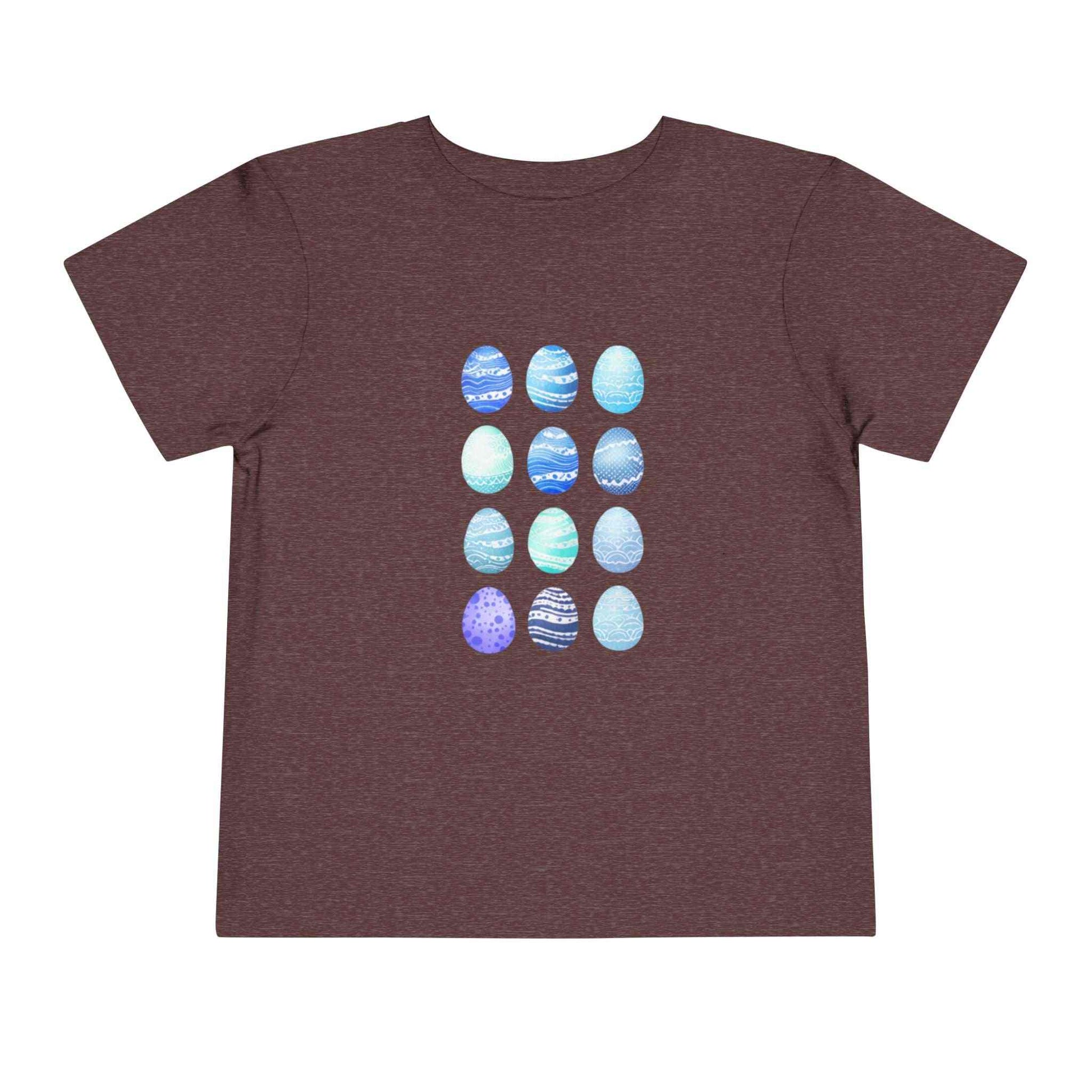 Blue watercolor Easter eggs boy toddler tee with breathable cotton fabric
