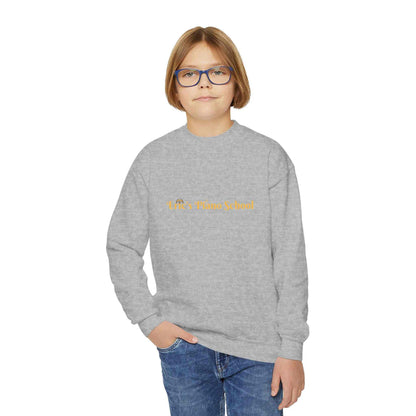 Cozy Eric's Piano School youth sweatshirt with embroidered piano emblem and comfortable fit for music lessons