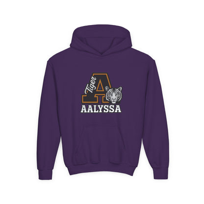 Customizable Big A - Youth Heavy Blend Hooded Sweatshirt - Tiger Theme - Customizable/ Personalize