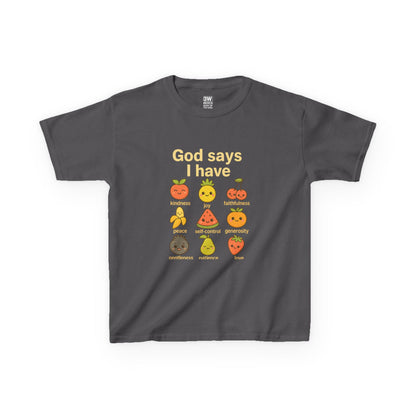 God Says I Have Toddler T-Shirt, Cute Kids Tee, Fun Fruit Design, Christian Apparel, Birthday Gift, Summer Wear