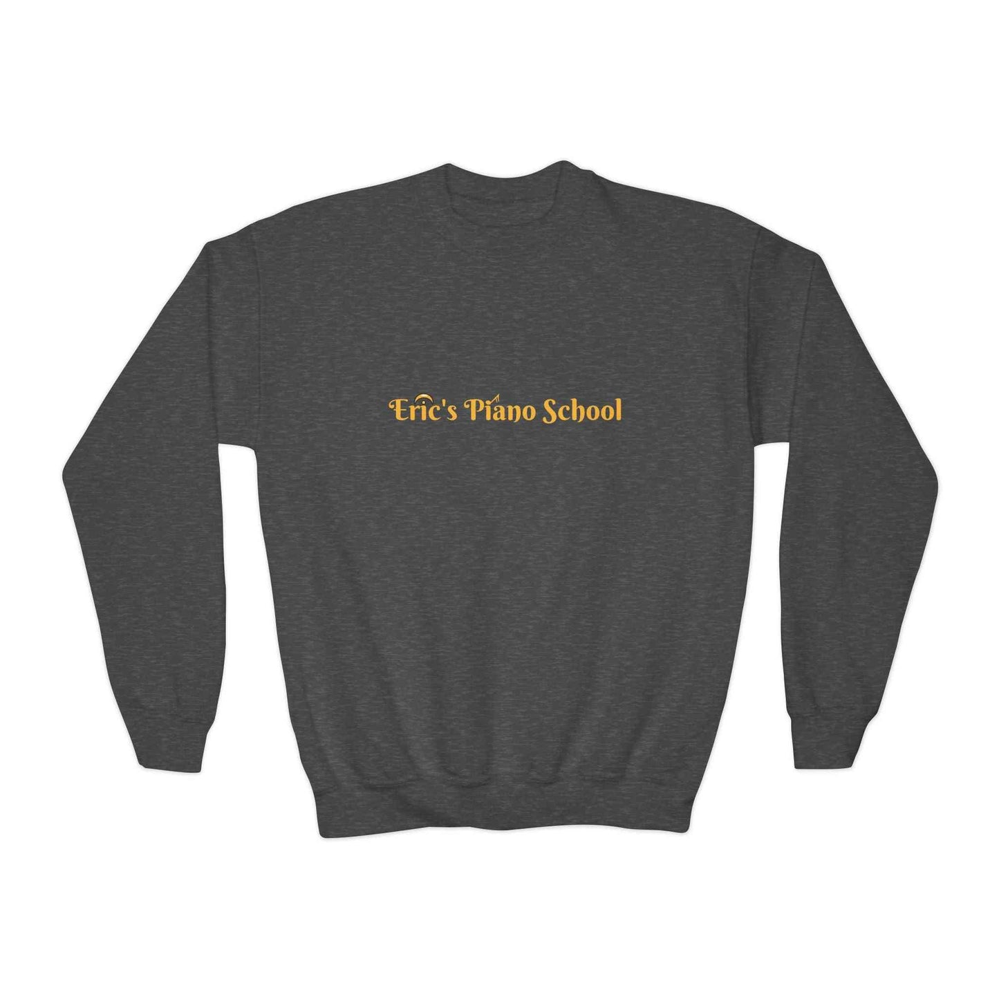 Youth sweatshirt cozy oversized crewneck with piano school emblem for kids' music lessons and recitals
