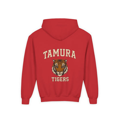 Youth Tamura Tigers Three-Panel Fleece Hoodie, Sports Apparel, School Spirit Wear, Cozy Sweatshirt, Gift for Sports Fans, Team Merchandise