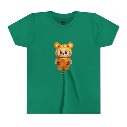 Tiger-Inspired Labooboo Youth Tee, Kids Animal T-Shirt, Fun Playwear, Gift for Birthdays, Woodland Adventure, Back-to-School, Halloween