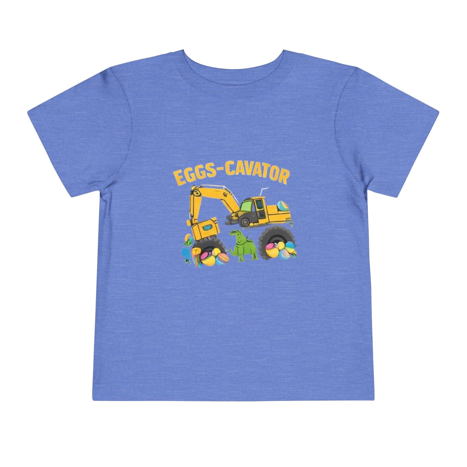 Toddler Easter shirt with cute Eggs-Cavator construction excavator and colorful Easter eggs design