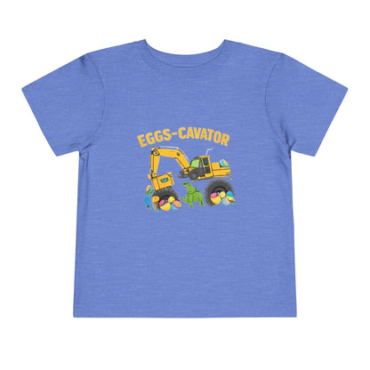 Toddler Easter shirt with cute Eggs-Cavator construction excavator and colorful Easter eggs design