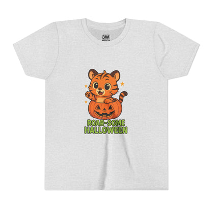 Roar-some Halloween Youth Tee | Fun Kids' Shirt for Halloween Parties, Trick-or-Treating, Costume Events, Autumn Wear, Gift Ideas, Motivation T-shirts