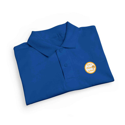 Eric's Piano School gold youth polo shirt with logo and moisture-wicking fabric for kids' music lessons