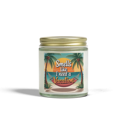 Vacation Vibe Scented Candle - Tropical Coconut Apricot Wax, Ideal for Relaxation, Gift for Her, Home Decor, Beach Lovers