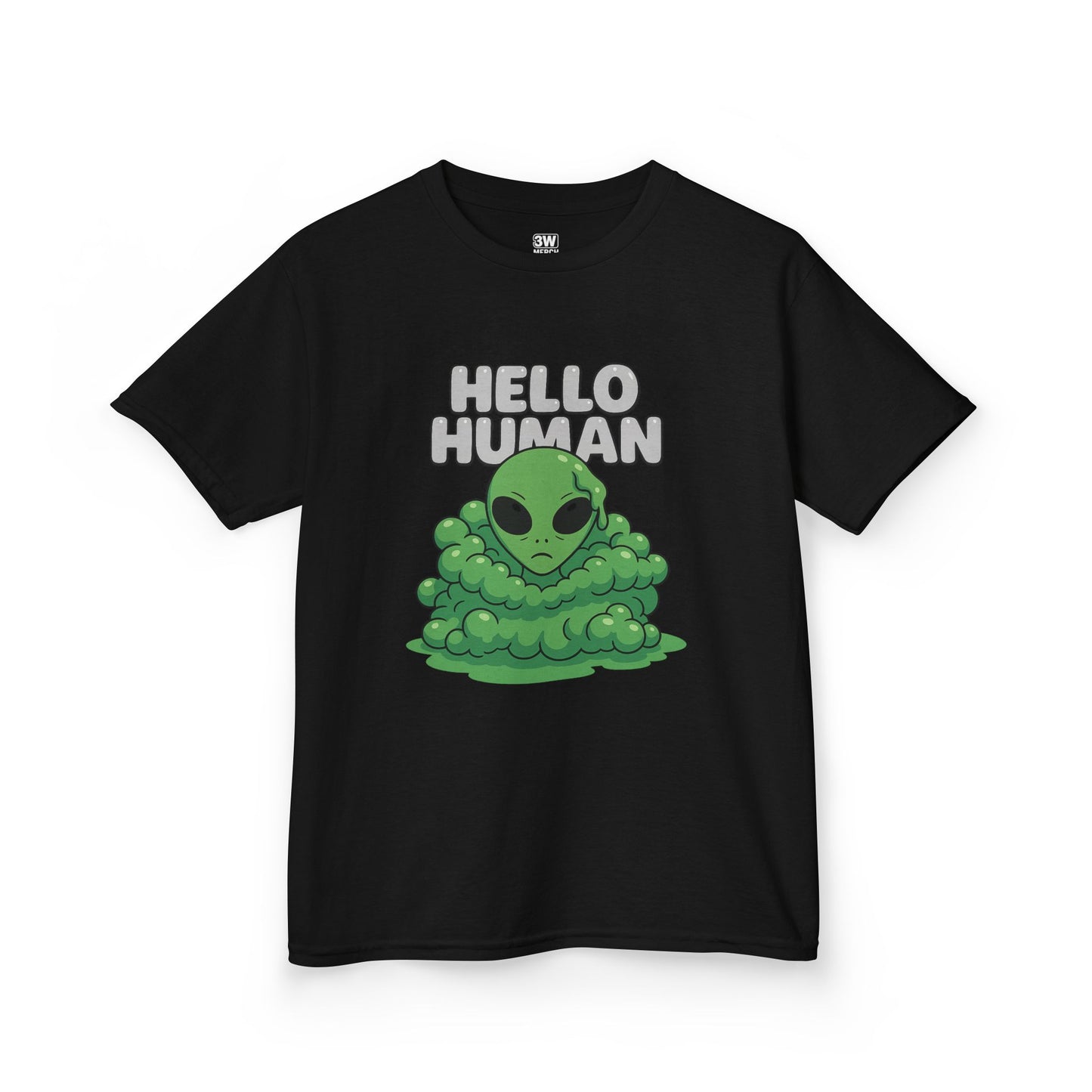 Kids Alien Graphic Tee, Fun Tee for Kids, Cute Monster Shirt, Birthday Gift, Unique Kids Apparel, Hello Human Design