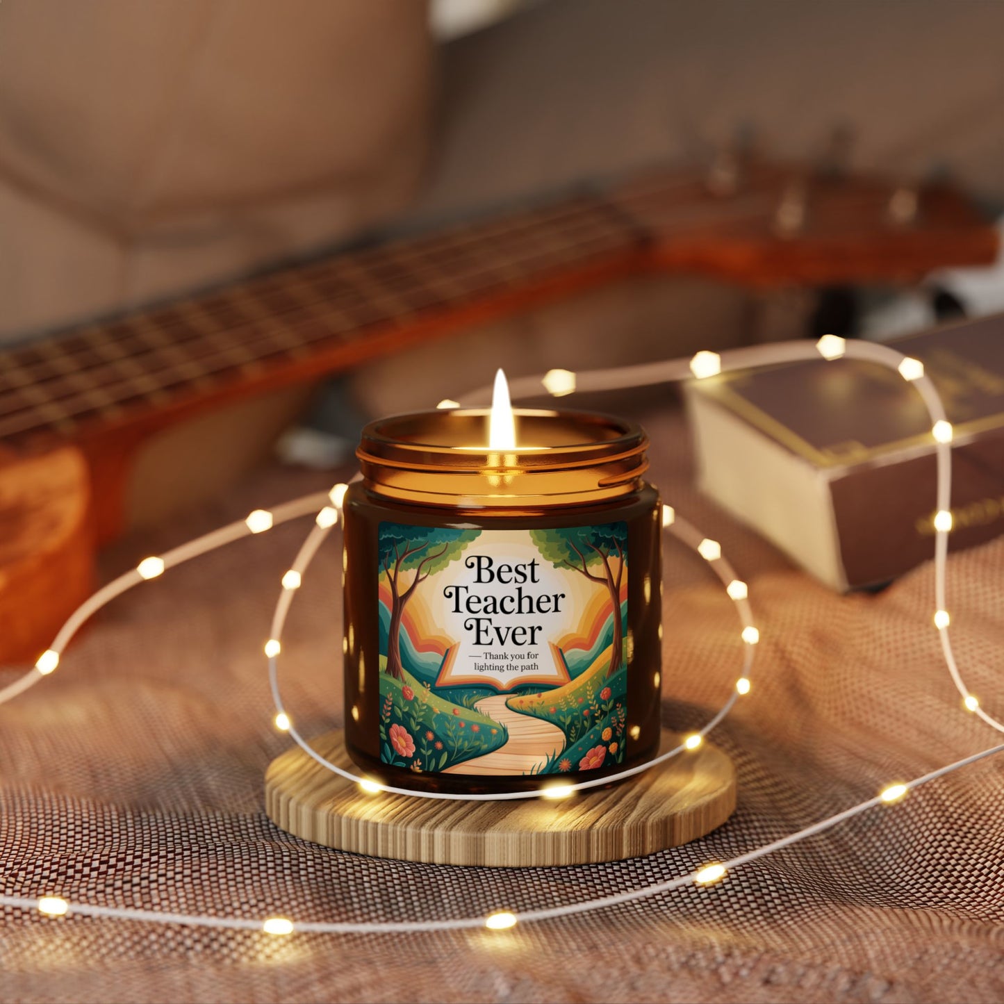 Best Teacher Ever Scented Soy Candle, Aromatherapy Gift, Teacher Appreciation, Home Decor, Relaxation Gift, Multi-Size Amber Jar