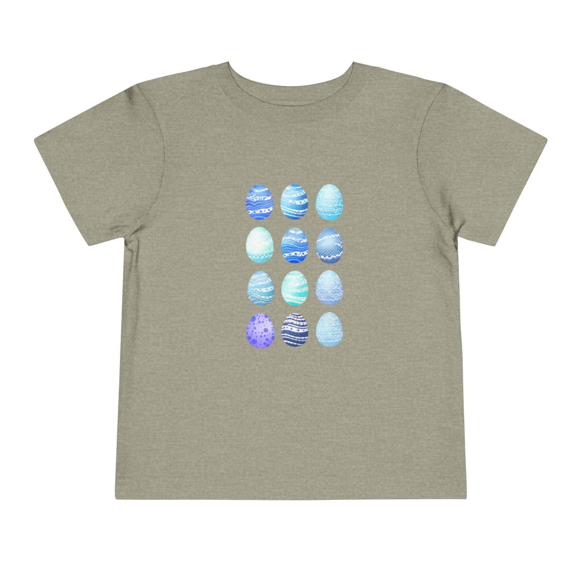 Blue watercolor Easter eggs boy toddler tee soft breathable cotton shirt