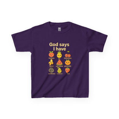 God Says I Have Toddler T-Shirt, Cute Kids Tee, Fun Fruit Design, Christian Apparel, Birthday Gift, Summer Wear