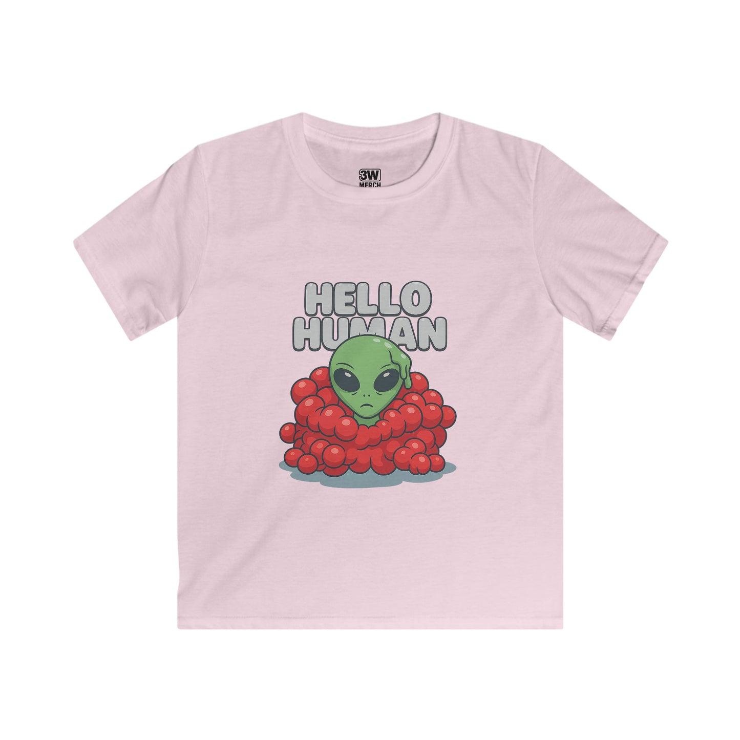 Hello Human Alien Halloween Shirt Spooky UFO Graphic Tee, Funny Sci Fi Costume Top, Creepy Cute Alien T-Shirt