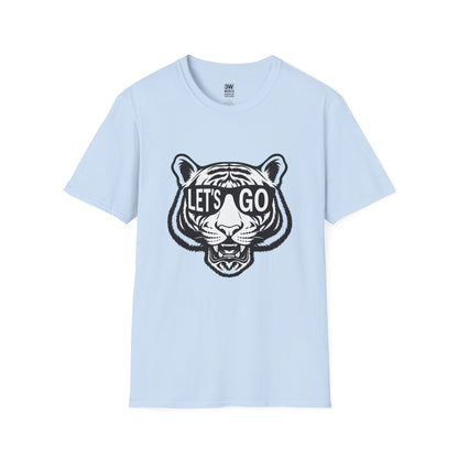 LET’S GO Tiger Shirt | Game Day Graphic Tee | Retro Sports Spirit Wear | College Football Tailgate T-Shirt | Fierce Animal Print Tee | Unisex Fan Gear