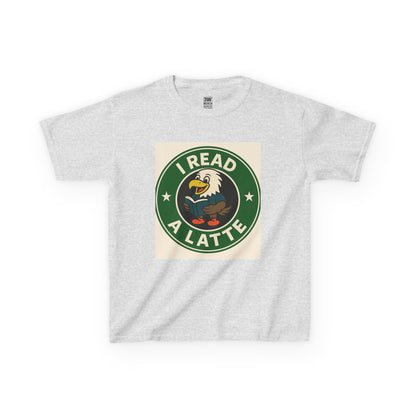 Funny Coffee Lover T-Shirt – “I Read A Latte” Bookworm Eagle Tee for Readers & Caffeine Fans