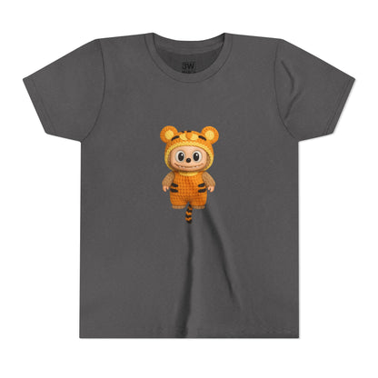 Tiger-Inspired Labooboo Youth Tee, Kids Animal T-Shirt, Fun Playwear, Gift for Birthdays, Woodland Adventure, Back-to-School, Halloween