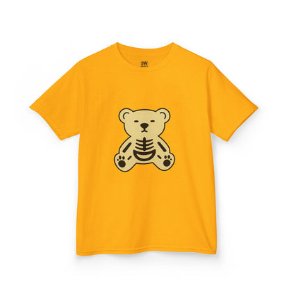 Halloween Skeleton Bear Kids Tee, Cute Graphic Tee, Halloween Costume Shirt, Birthday Gift for Kids, Fun Toddler Apparel