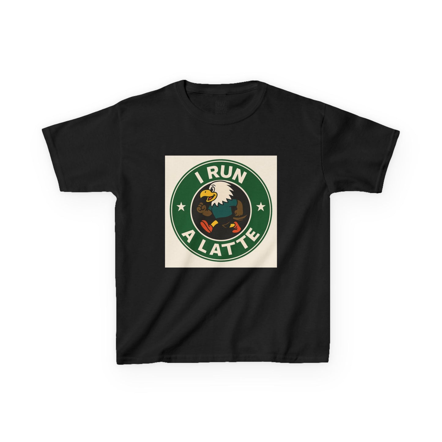 I Run a Latte Shirt – Funny Running Eagle Coffee Lover Tee, Marathon Runner Gift, Fitness & Caffeine Humor Top