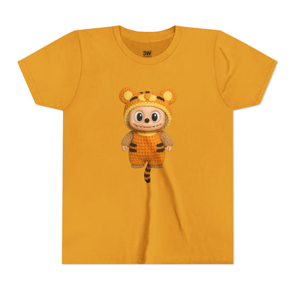 Tiger-Inspired Labooboo Youth Tee, Kids Animal T-Shirt, Fun Playwear, Gift for Birthdays, Woodland Adventure, Back-to-School, Halloween