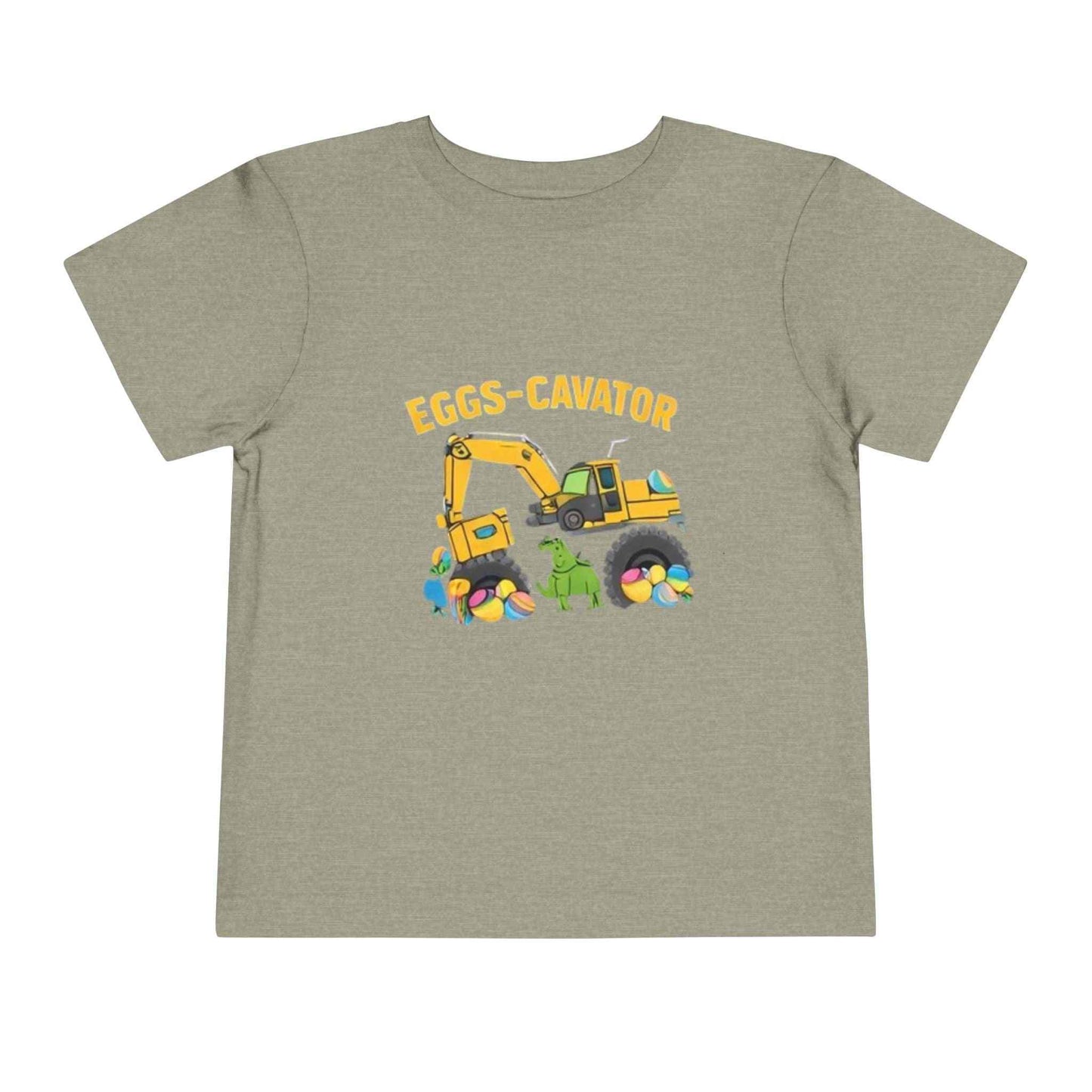 Toddler Easter shirt with cute excavator digging colorful Easter eggs design