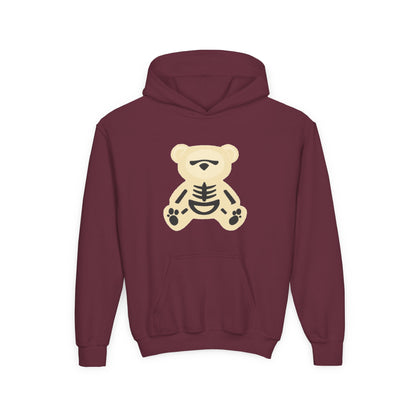 Skeleton Bear Youth Hoodie - Halloween Fun Wear