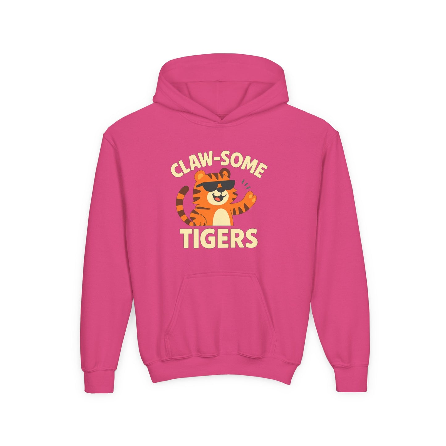Claw-some Tigers Youth Hoodie, Fun Children's Sweatshirt, Cute Tiger Sweatshirt, Animal Lovers Gift, Perfect for Kids' Parties