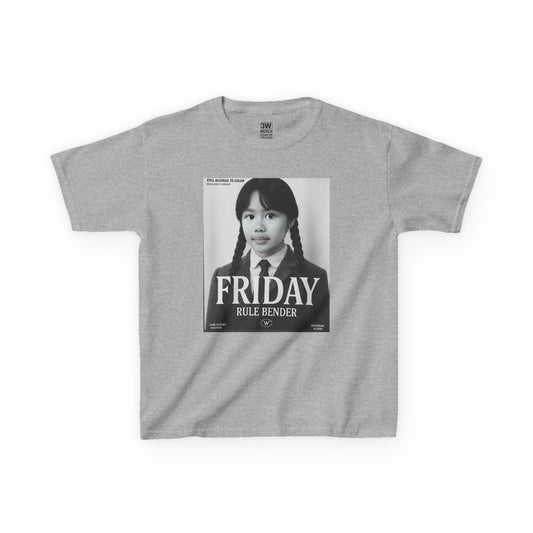 Custom “Friday Rule Bender” T-Shirt — Personalized Face Tee | Dark Academia Kawaii | Aesthetic Y2K Outfit | Halloween Cute Creepy Vibes | Custom Day of the Week Shirt