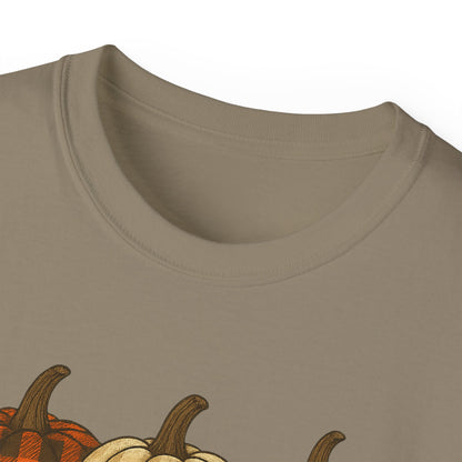 Customizable slogan Pumpkin T-Shirt | Plaid Pumpkin Fall Tee 🍂 | Cute Autumn Outfit | Cozy Fall Shirt | Pumpkin Patch Top | Trending Fall Aesthetic 2025