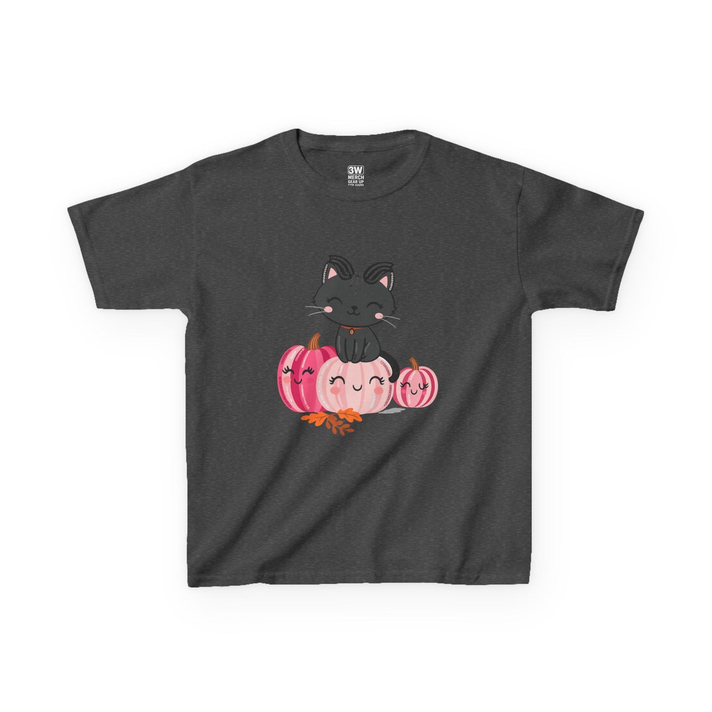 Kawaii Black Cat Pumpkin T-Shirt | Cute Spooky Fall Shirt | Halloween Aesthetic Tee | Pink Pumpkin Shirt | Cozy Autumn Outfit | Trending Gift for Cat Lovers