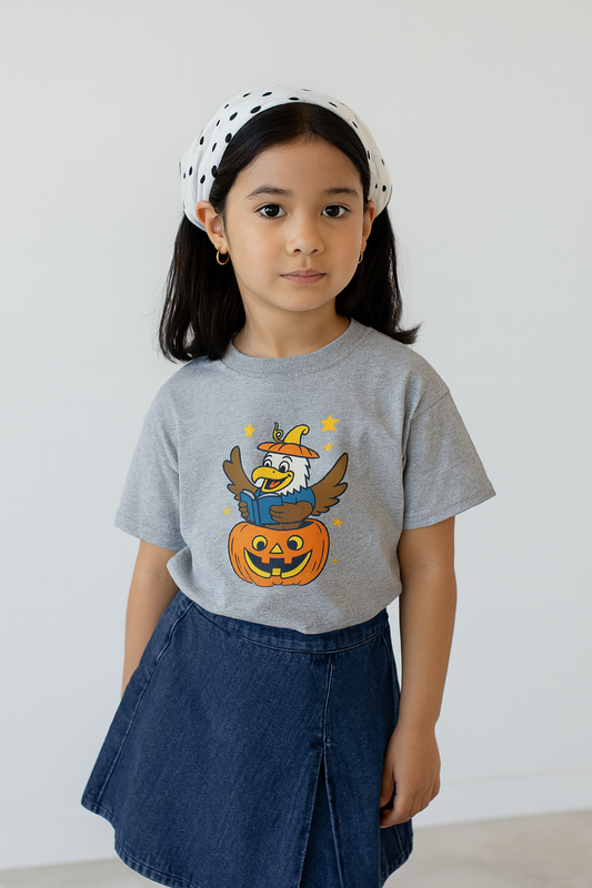 Kids Tee - Cute Eagle Halloween Pumpkin Shirt – Reading Eagle Jack-O’-Lantern Tee