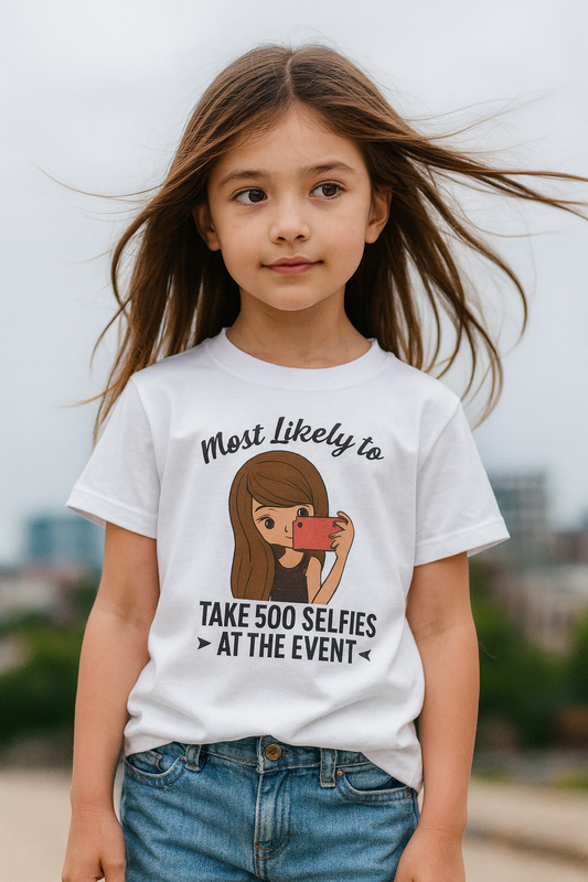 Kids Tee - Selfie Motivational Trendy Fun Design for Kids